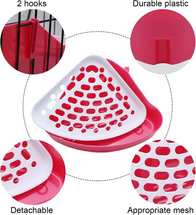 Litewoo Rabbit Litter Box Toilet Bunny Corner Litter Pan Pet Toilet Potty for Guinea Pigs Hamster Chinchilla Ferret Rabbit Small Animal (Pink) - Image 3